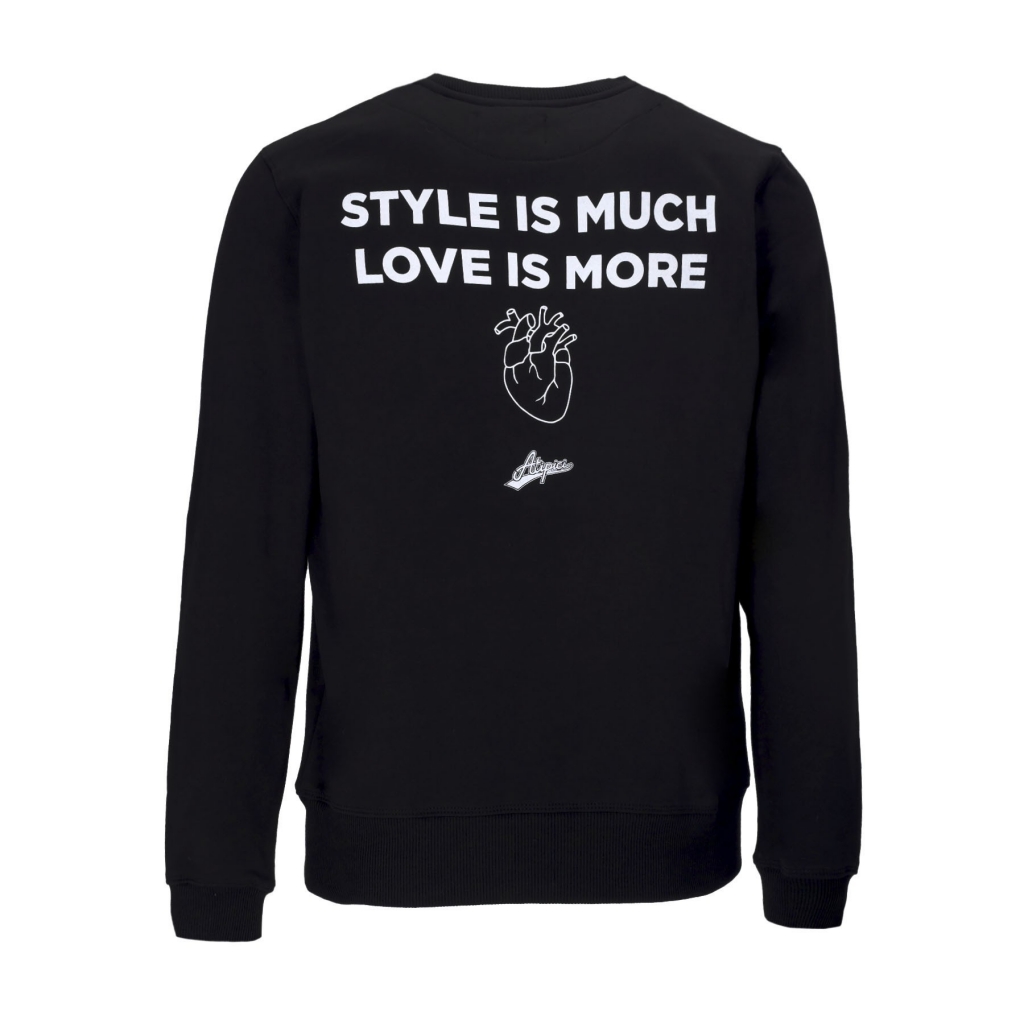 felpa girocollo uomo style is much crew BLACK