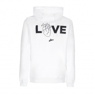 felpa cappuccio uomo love hoodie WHITE