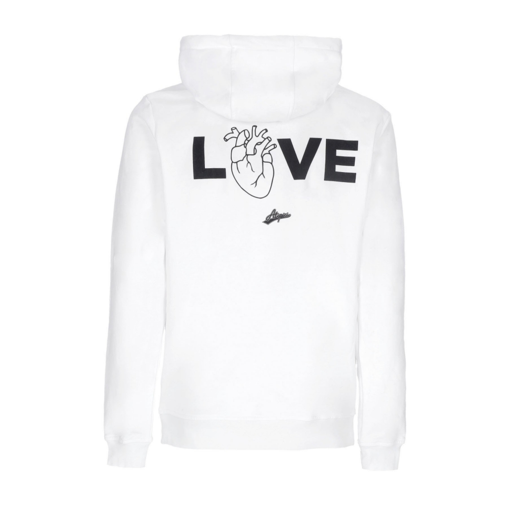 felpa cappuccio uomo love hoodie WHITE