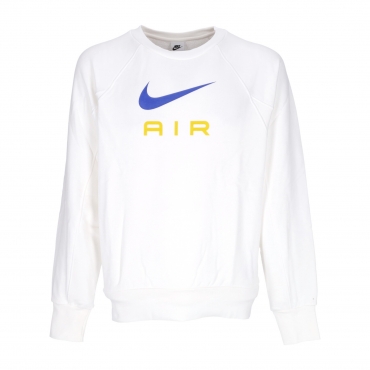 felpa leggera girocollo uomo sportswear air french terry crew WHITE/SPEED YELLOW