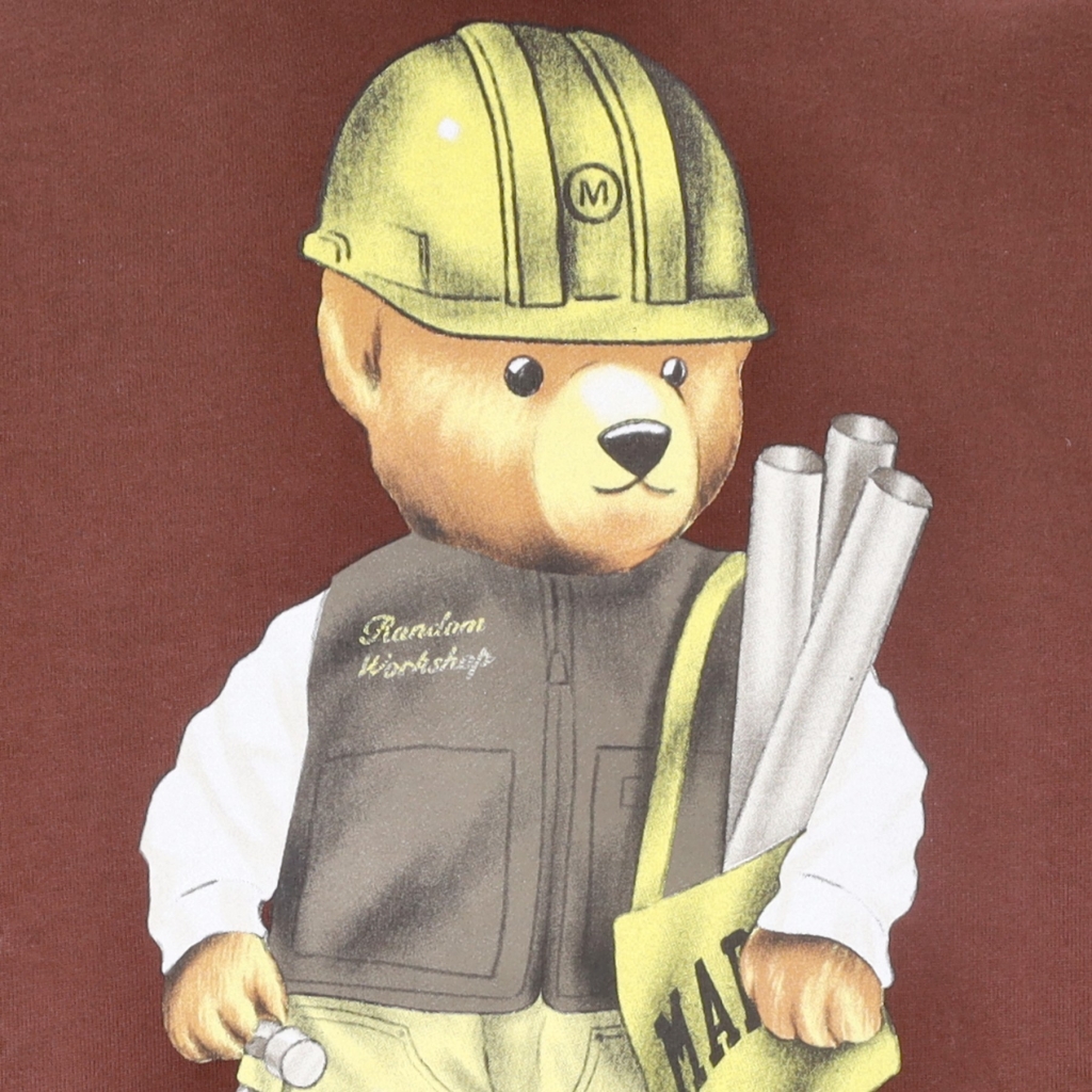 felpa cappuccio uomo workshop bear hoodie BROWN
