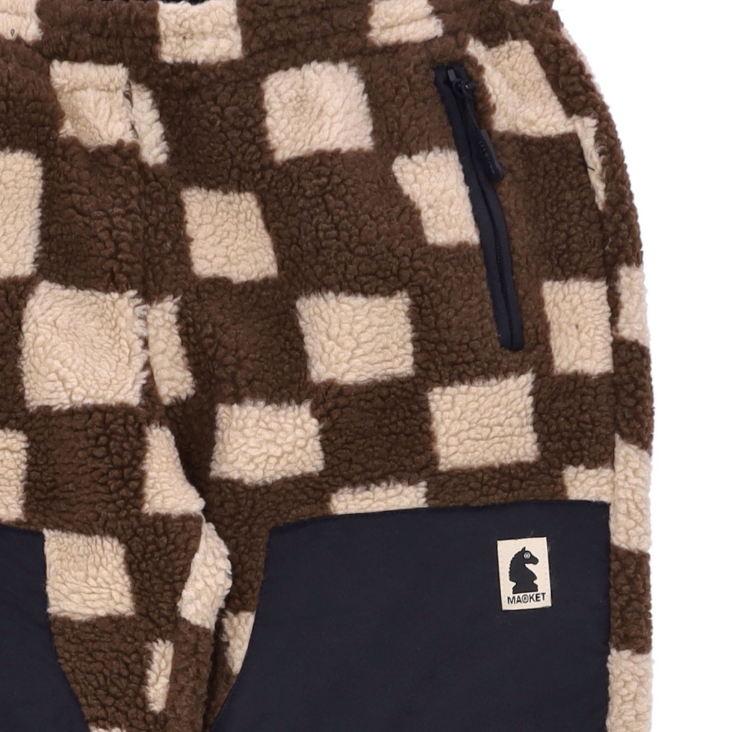 orsetto uomo chess club jacquard sherpa pants BROWN