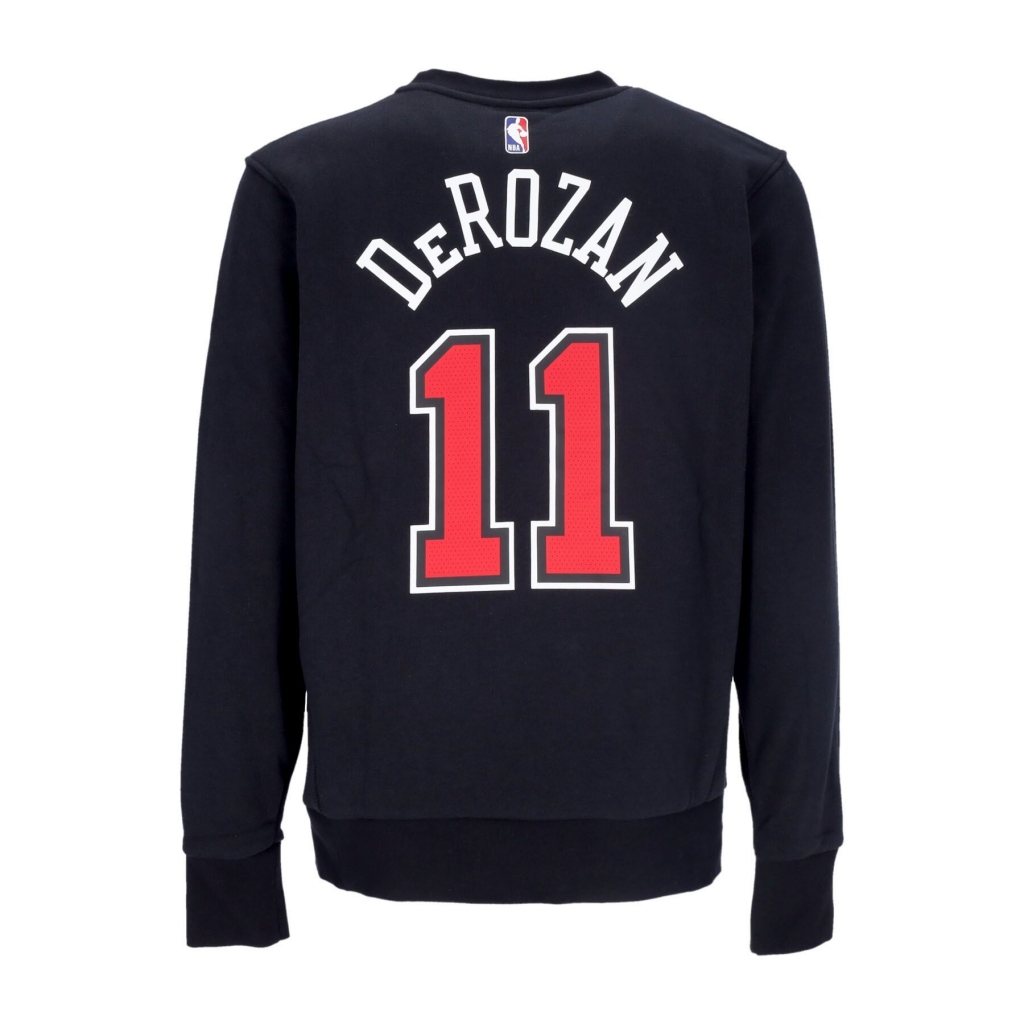 felpa girocollo uomo nba courtside statement edition fleece crewneck no 11 demar derozan chibul BLACK