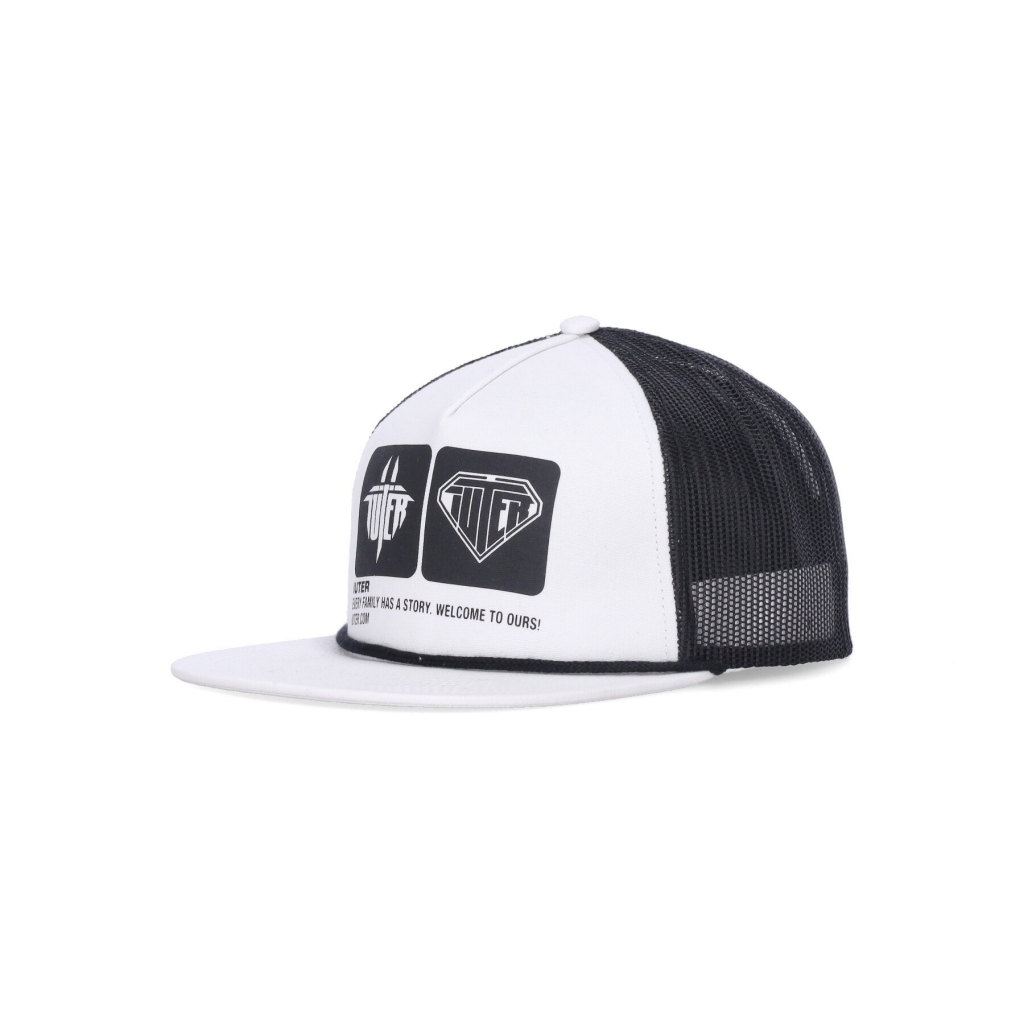cappellino visiera piatta uomo tab trucker hat WHITE