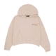 felpa leggera cappuccio corta donna logo hoodie OXFORD TAN