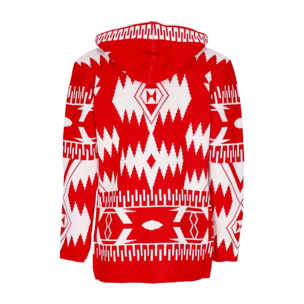giubbotto uomo hooded l/s cardigan RED/WHITE