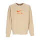 felpa leggera girocollo uomo sportswear air french terry crewneck SESAME/SAFETY ORANGE