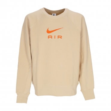 felpa leggera girocollo uomo sportswear air french terry crewneck SESAME/SAFETY ORANGE