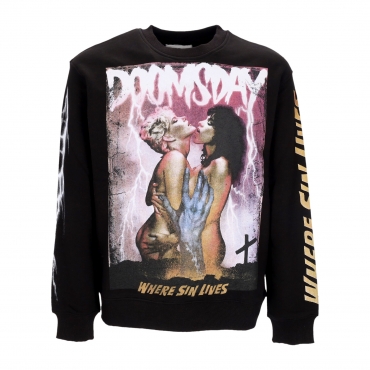 felpa leggera girocollo uomo where sin lives crewneck BLACK