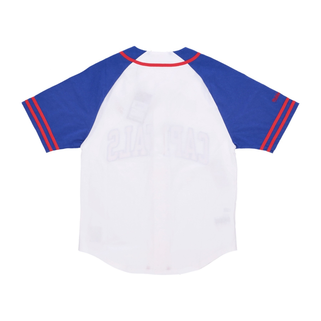 casacca bottoni uomo nhl practice day button front jersey wascap WHITE