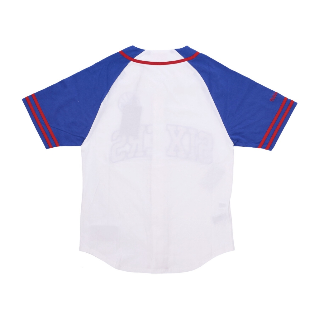 casacca bottoni uomo nba practice day button front jersey hardwood classics phi76e WHITE