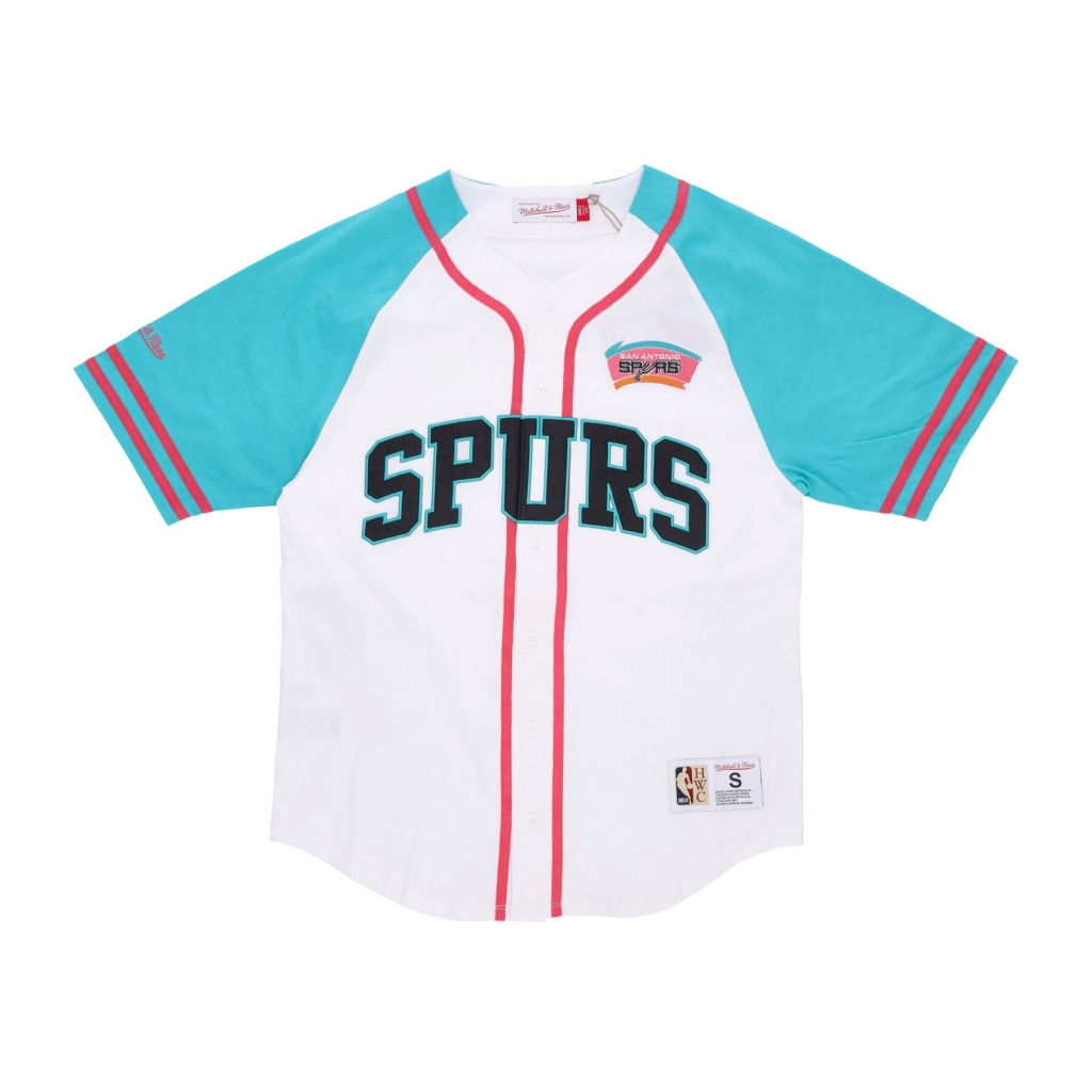 casacca bottoni uomo nba practice day button front jersey hardwood classics saaspu WHITE