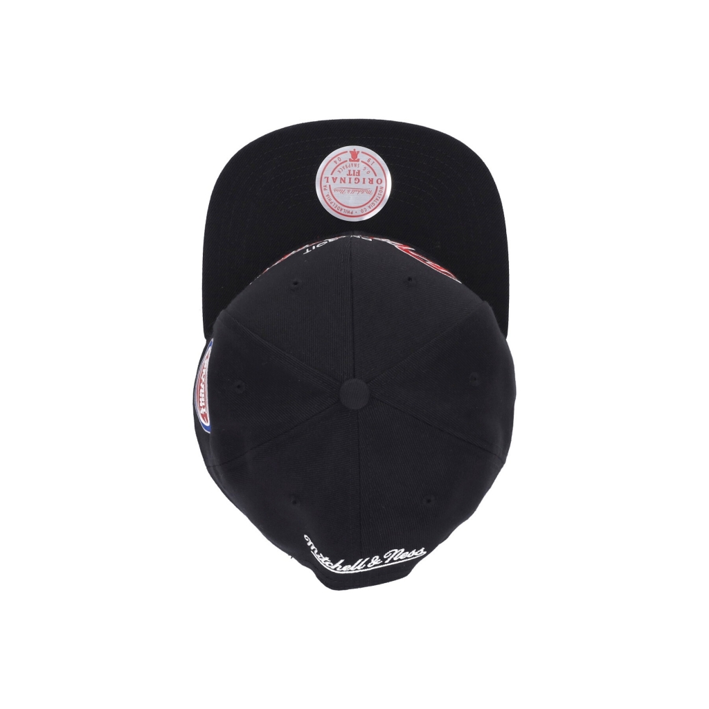 cappellino visiera piatta uomo nba team script 20 snapback detpis BLACK