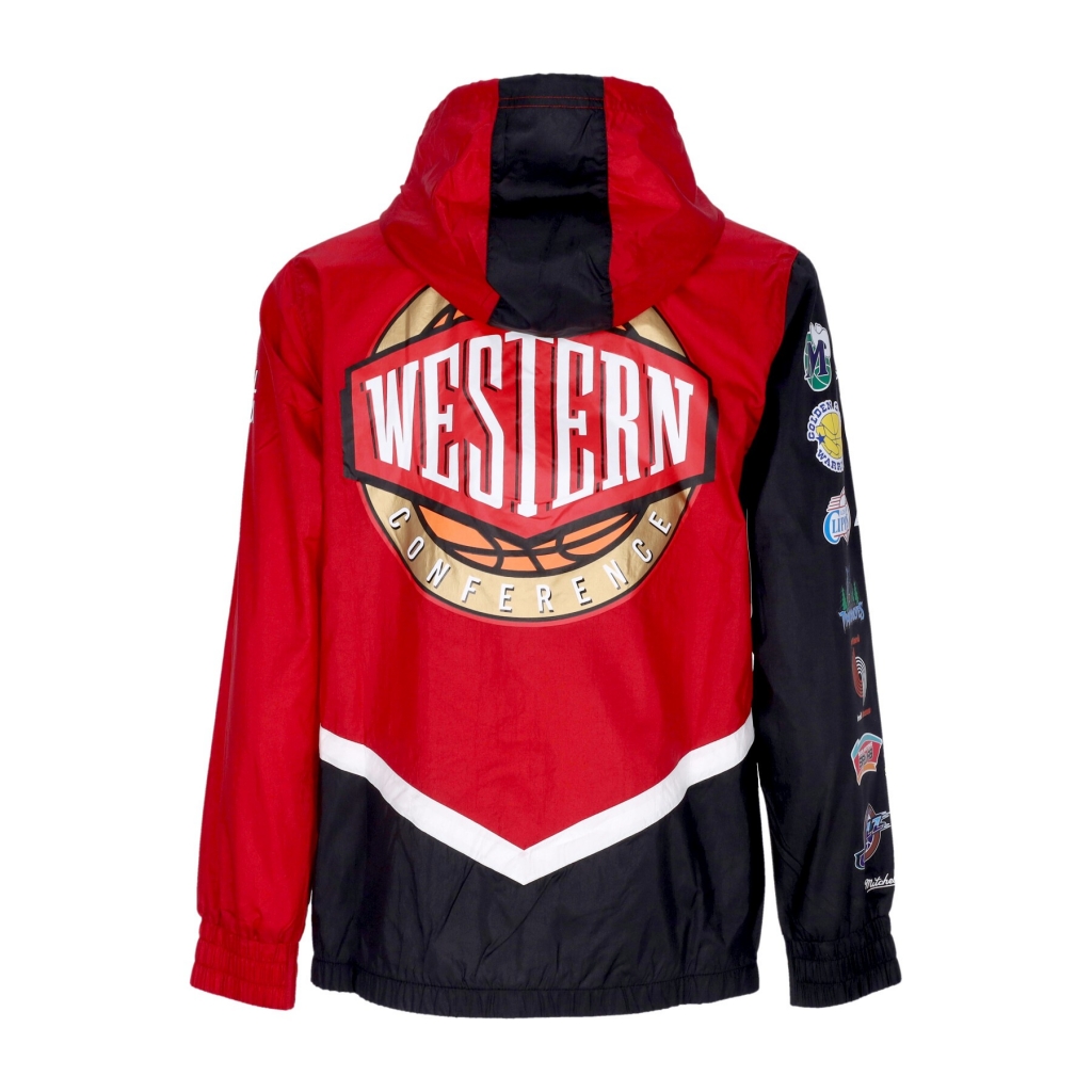 giacca a vento uomo nba undeniable full zip windbreaker hardwood classics team west SCARLET