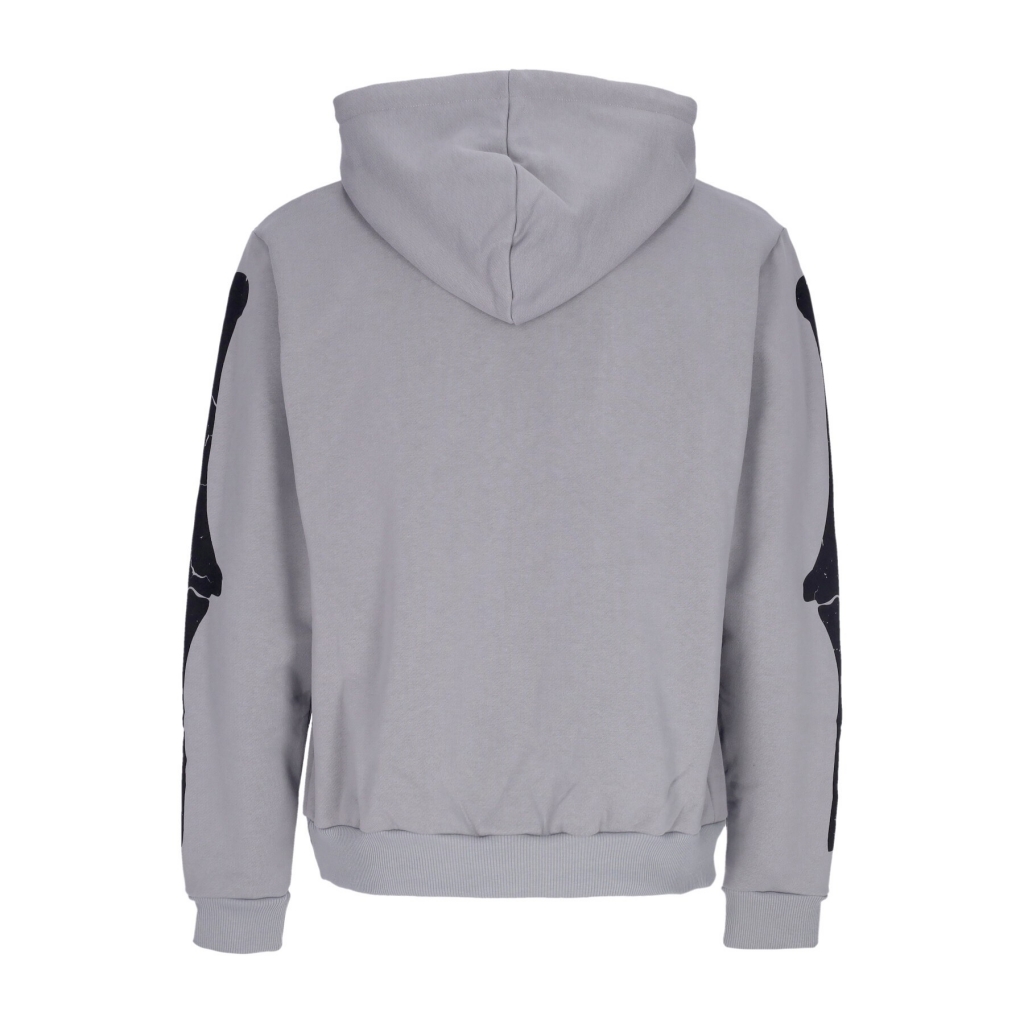 felpa leggera cappuccio uomo skeleton print hoodie GREY/WHITE