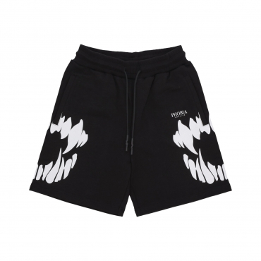 pantalone corto tuta uomo mouth print shorts BLACK/WHITE