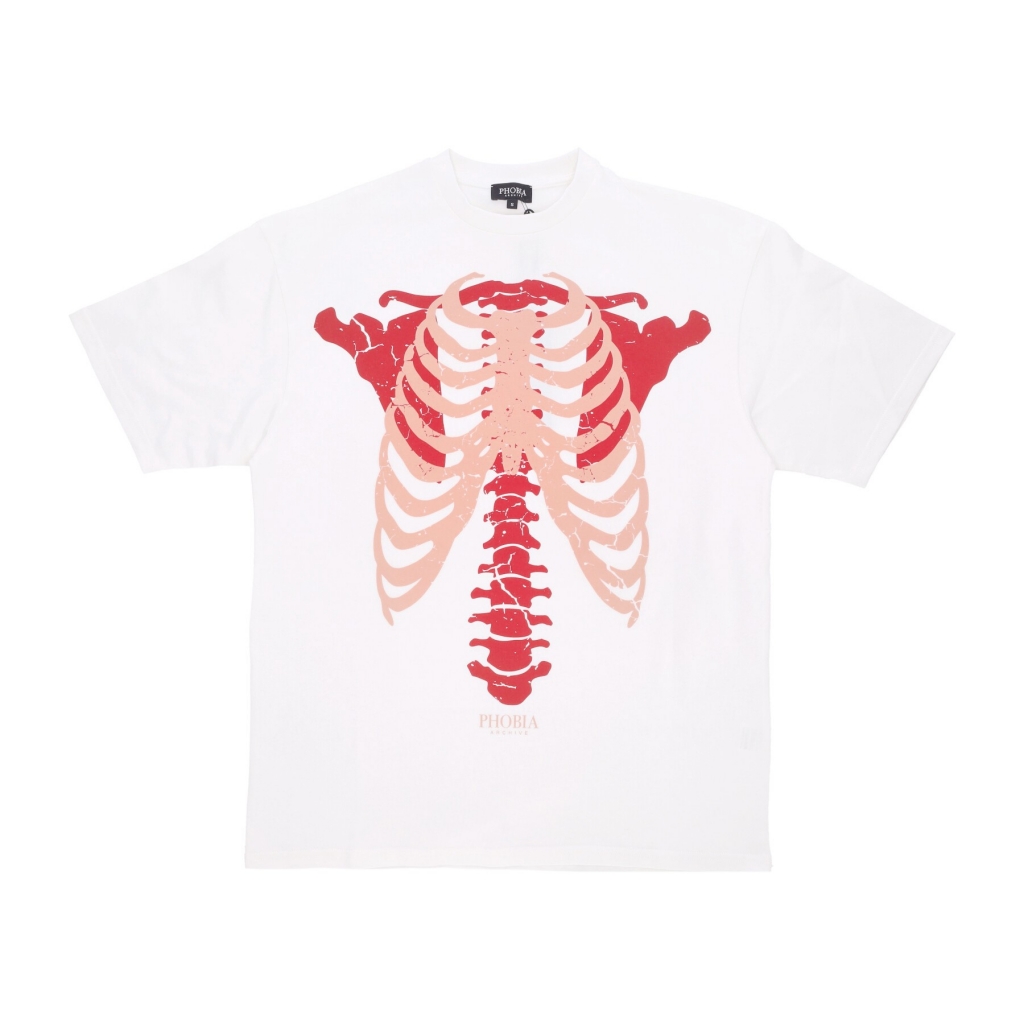 maglietta uomo skeleton print tee OFF WHITE/RED