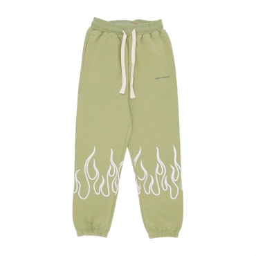pantalone tuta leggero uomo embroidery flame pants GREEN