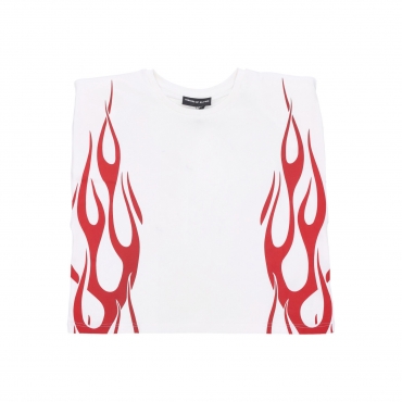 canotta donna flames s/l tee OFF WHITE/RED