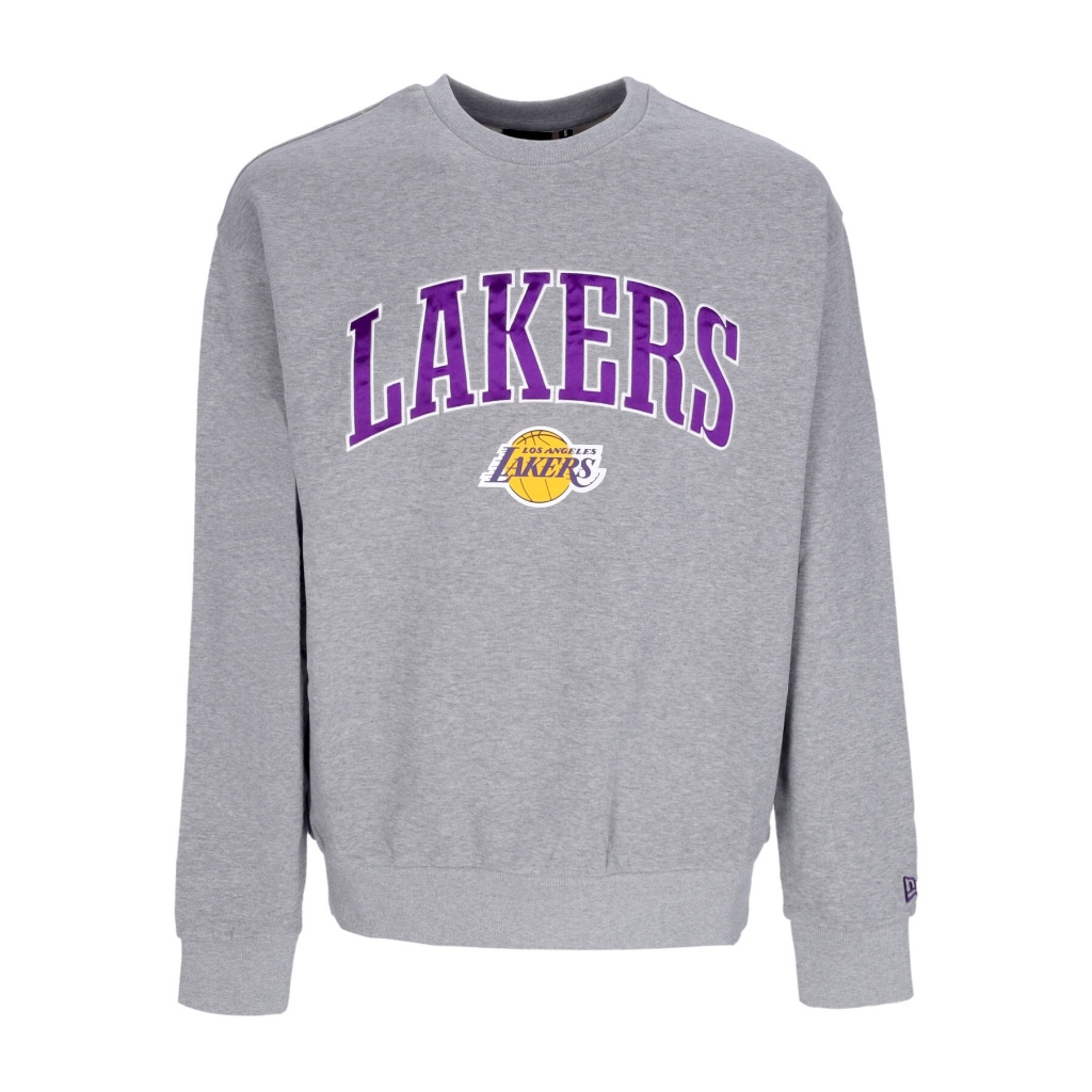 felpa leggera girocollo uomo nba applique crew loslak HEATHER GREY/TRUE PURPLE