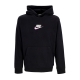 felpa leggera cappuccio uomo club+ po hoodie BLACK/BLACK