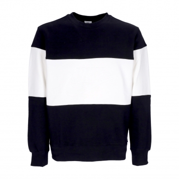 felpa leggera girocollo uomo club plus colorblock crewneck BLACK/WHITE