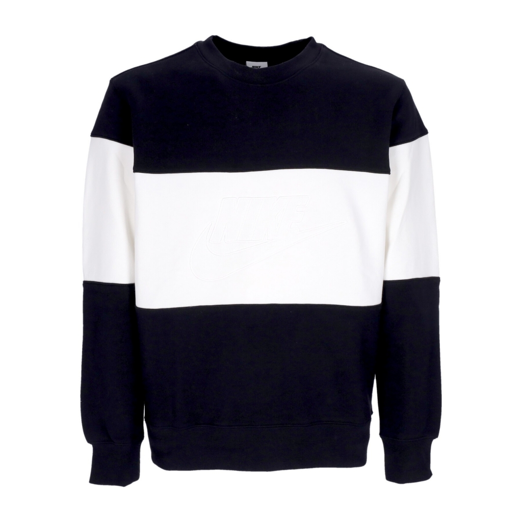 felpa leggera girocollo uomo club plus colorblock crewneck BLACK/WHITE