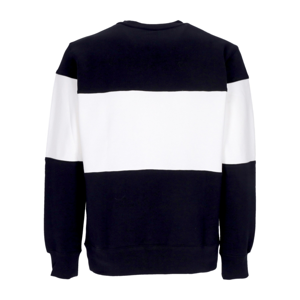 felpa leggera girocollo uomo club plus colorblock crewneck BLACK/WHITE
