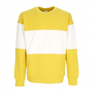 felpa leggera girocollo uomo club plus colorblock crewneck VIVID SULFUR/WHITE