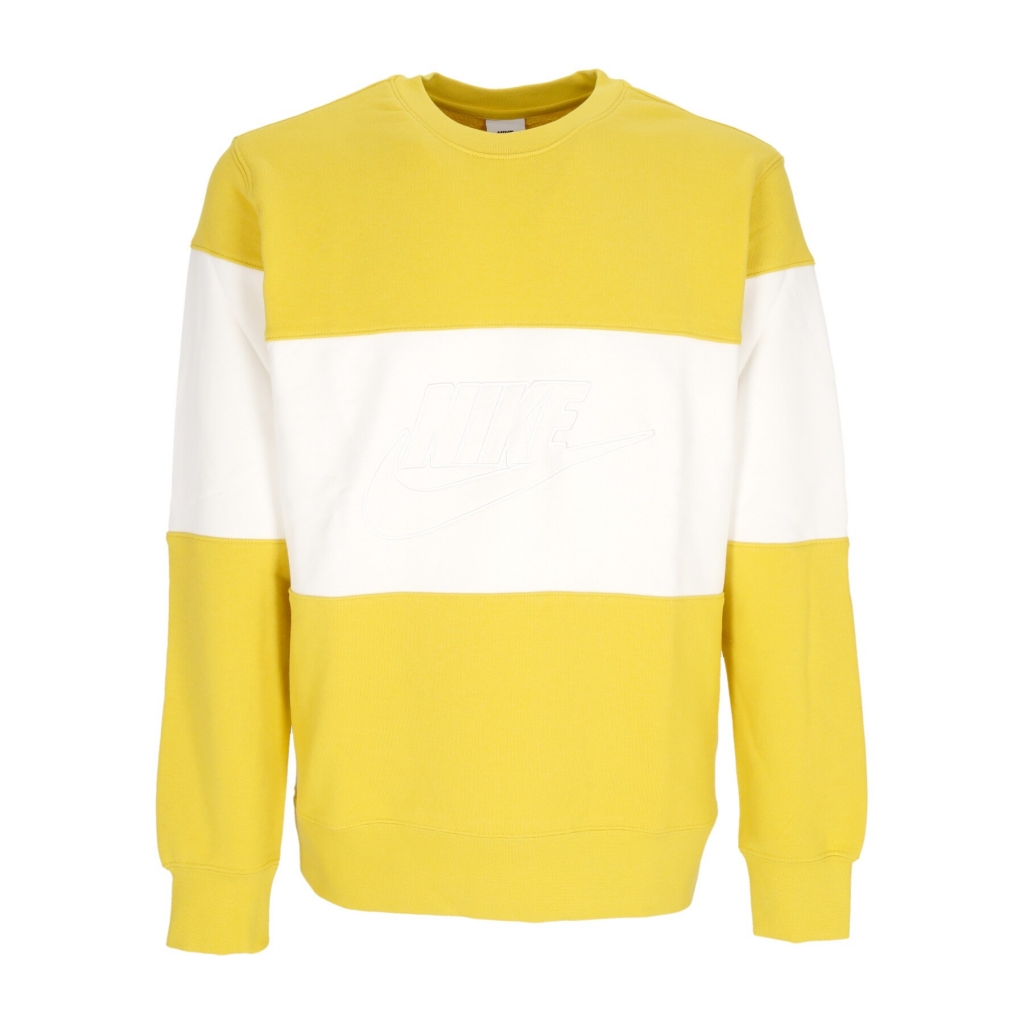 felpa leggera girocollo uomo club plus colorblock crewneck VIVID SULFUR/WHITE