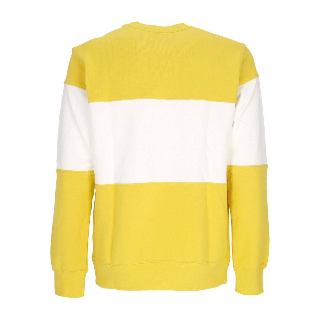 felpa leggera girocollo uomo club plus colorblock crewneck VIVID SULFUR/WHITE
