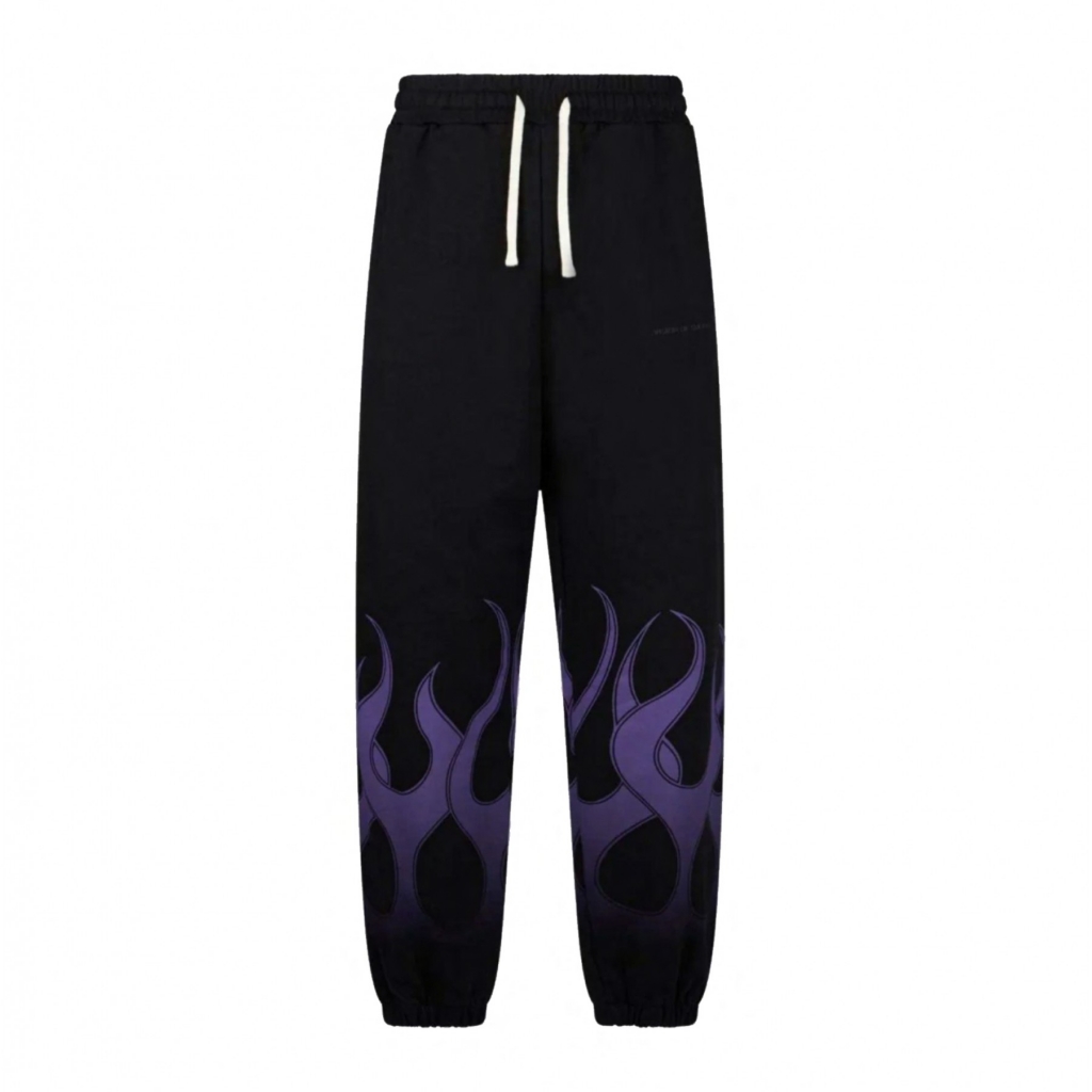 pantalone tuta leggero uomo flames pants BLACK/PURPLE