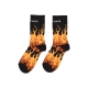 calza media uomo logo flames socks BLACK/ORANGE/WHITE