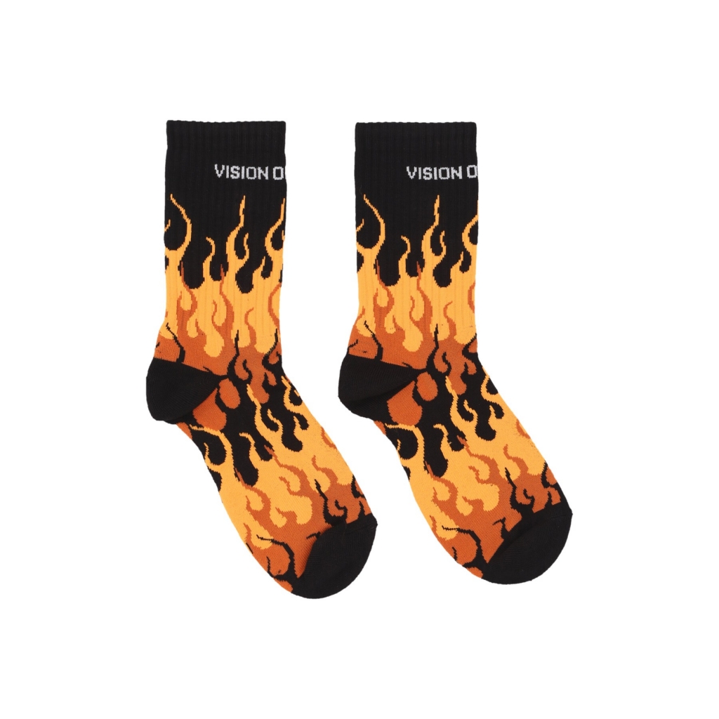 calza media uomo logo flames socks BLACK/ORANGE/WHITE