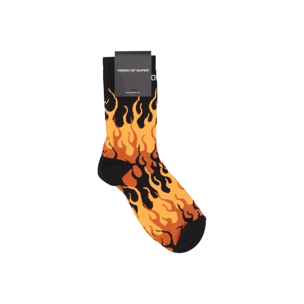 calza media uomo logo flames socks BLACK/ORANGE/WHITE