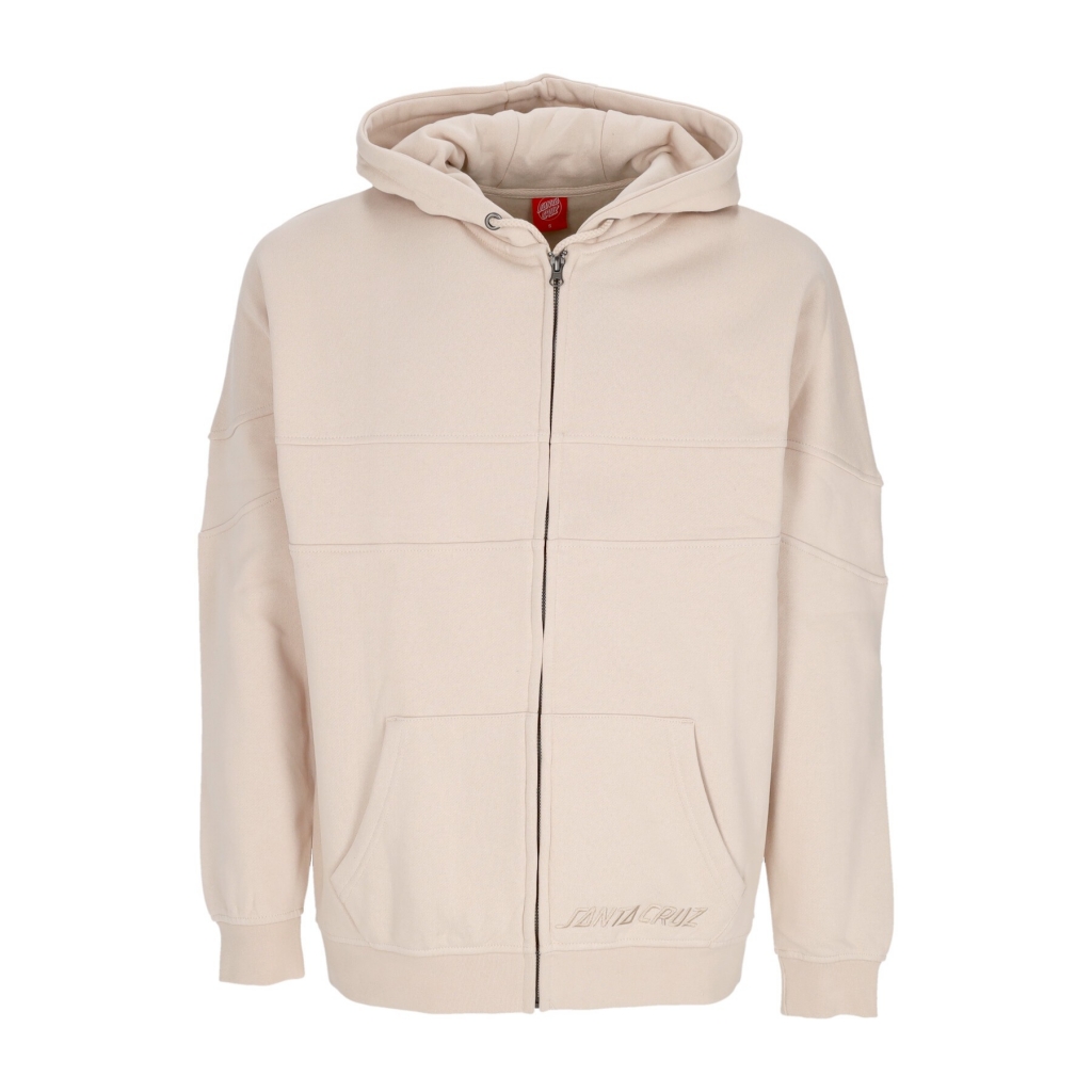 felpa cappuccio zip uomo tonal strip panel zip hoodie OAT