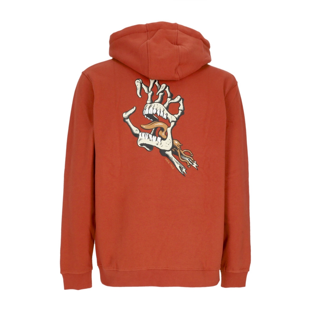 felpa cappuccio uomo bone hand cruz hoodie TERRACOTTA