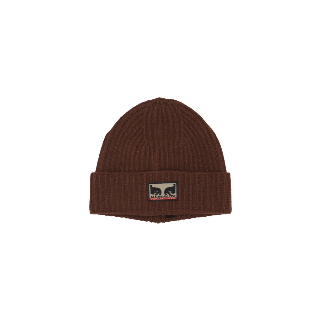 cappello uomo obey beanie x napapijri DARK BROWN