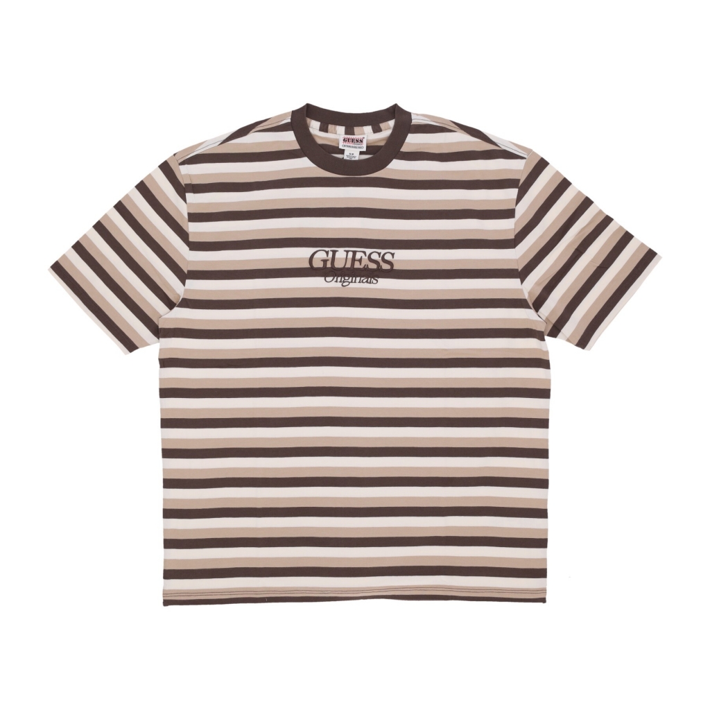 maglietta uomo go horizontal stripe tee COARSE BROWN MULTI