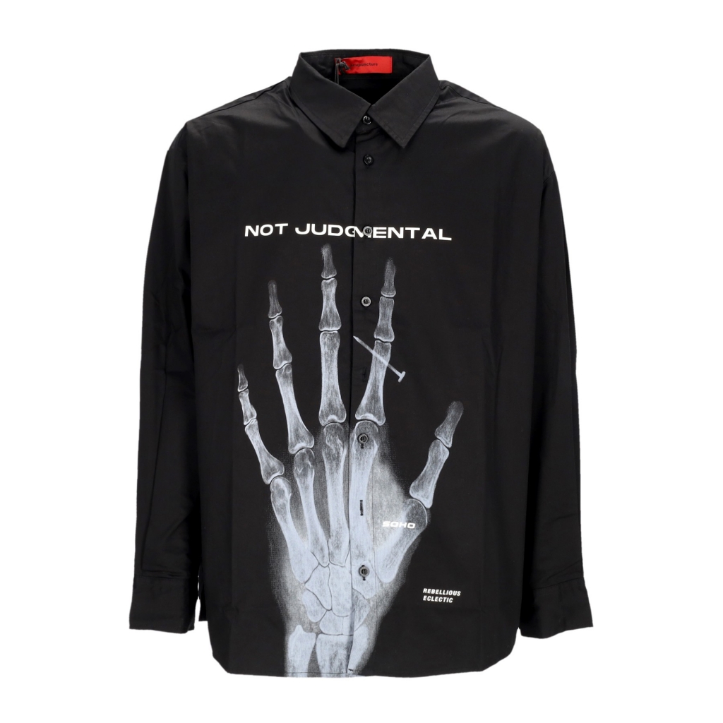 camicia manica lunga uomo devil hands shirt BLACK