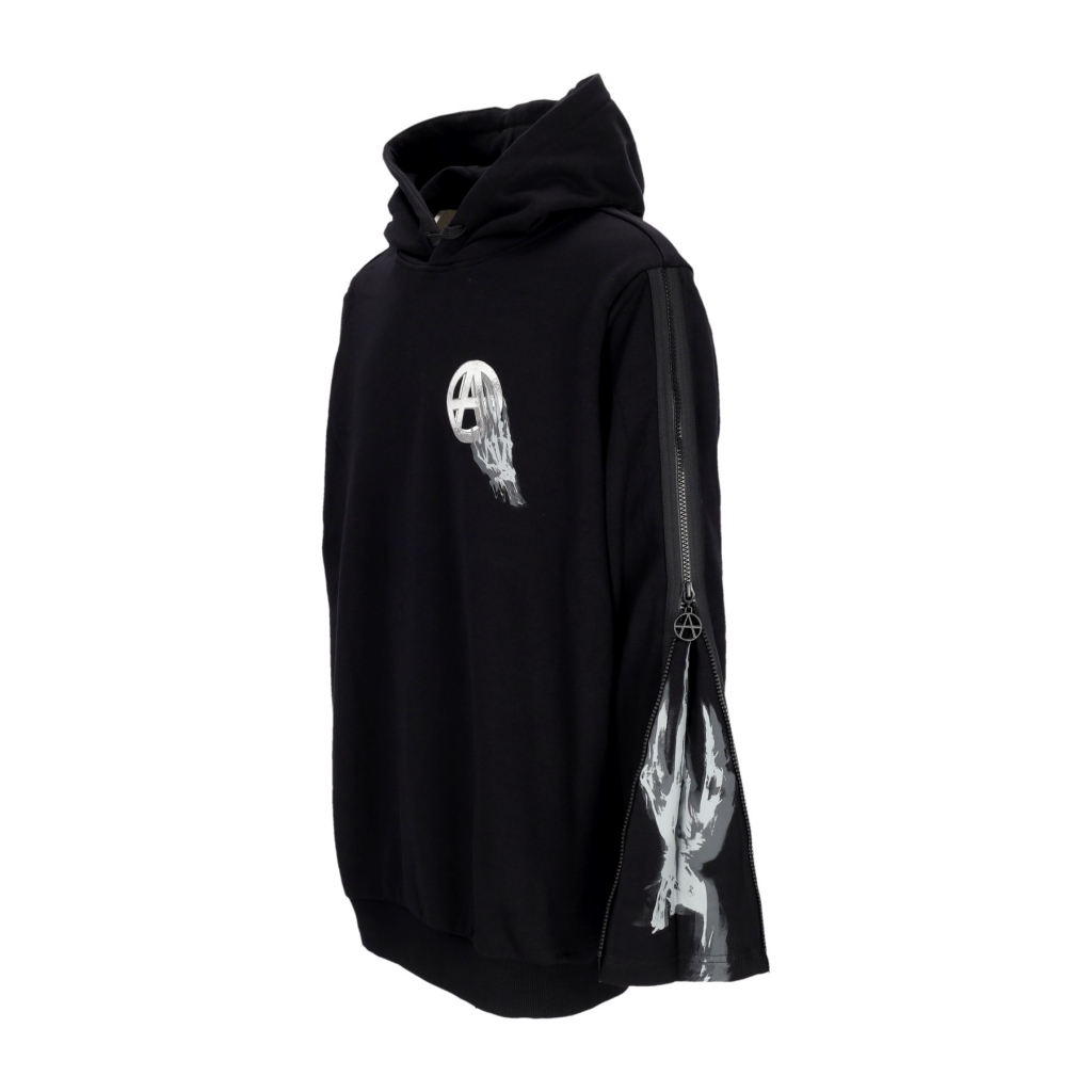 felpa leggera cappuccio uomo skulled logo hoodie BLACK