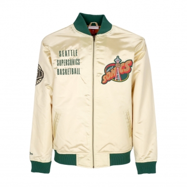 giubbotto bomber uomo nba team og 20 lightweight satin jacket vintage logo seasup GOLD