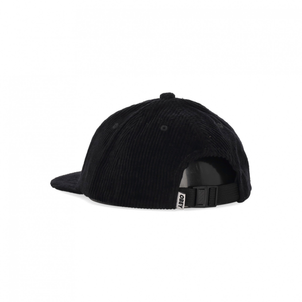 cappellino visiera piatta uomo cord label 6 panel strapback BLACK
