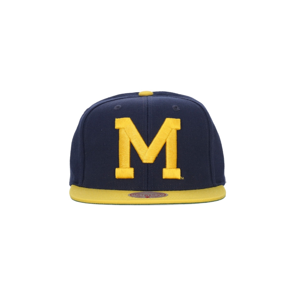 cappellino visiera piatta uomo ncaa team 2 tone 20 snapback micwol NAVY/YELLOW