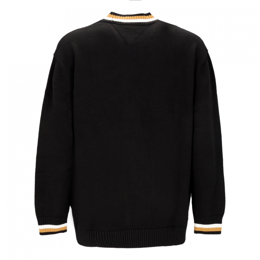 maglione uomo relaxed varsity sweater BLACK