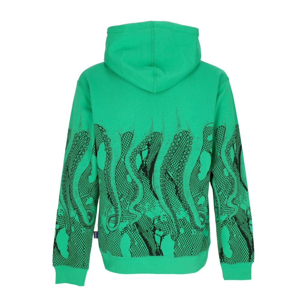 felpa leggera cappuccio uomo fishnet hoodie GREEN