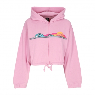 felpa cappuccio zip donna sunrise dot zip hoodie FONDANT PINK