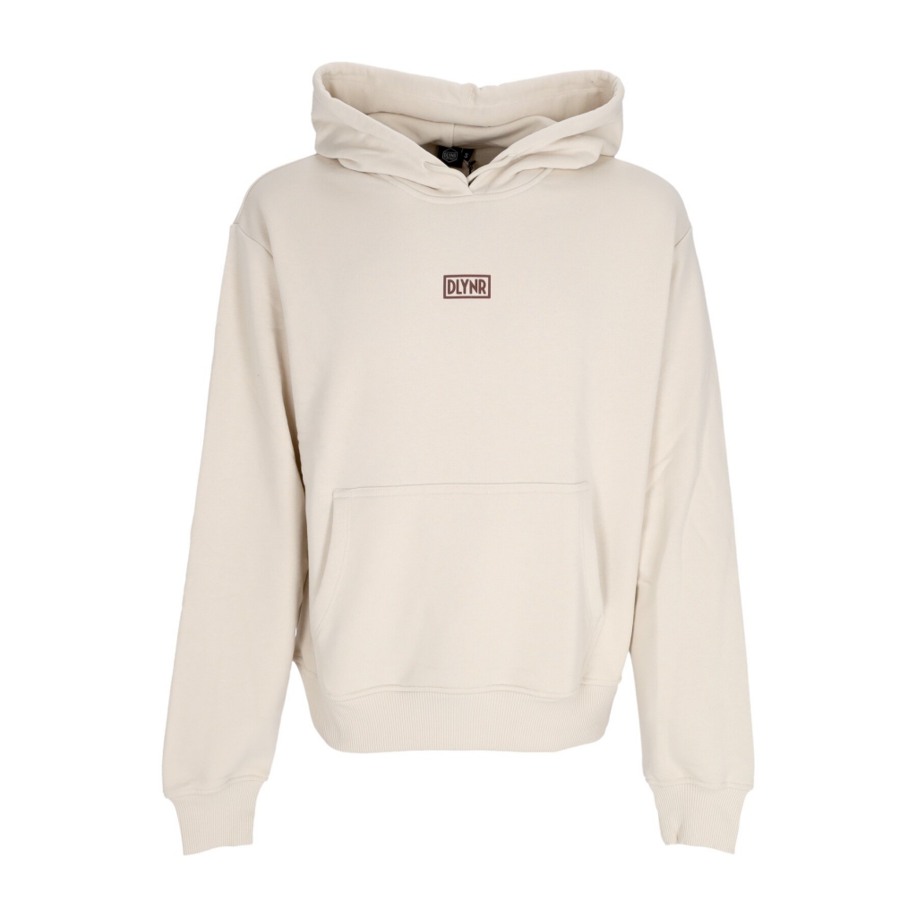 felpa leggera cappuccio uomo 3d box logo hoodie BEIGE