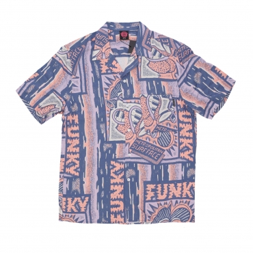 camicia manica corta uomo surface viscose shirt STONE MULTI
