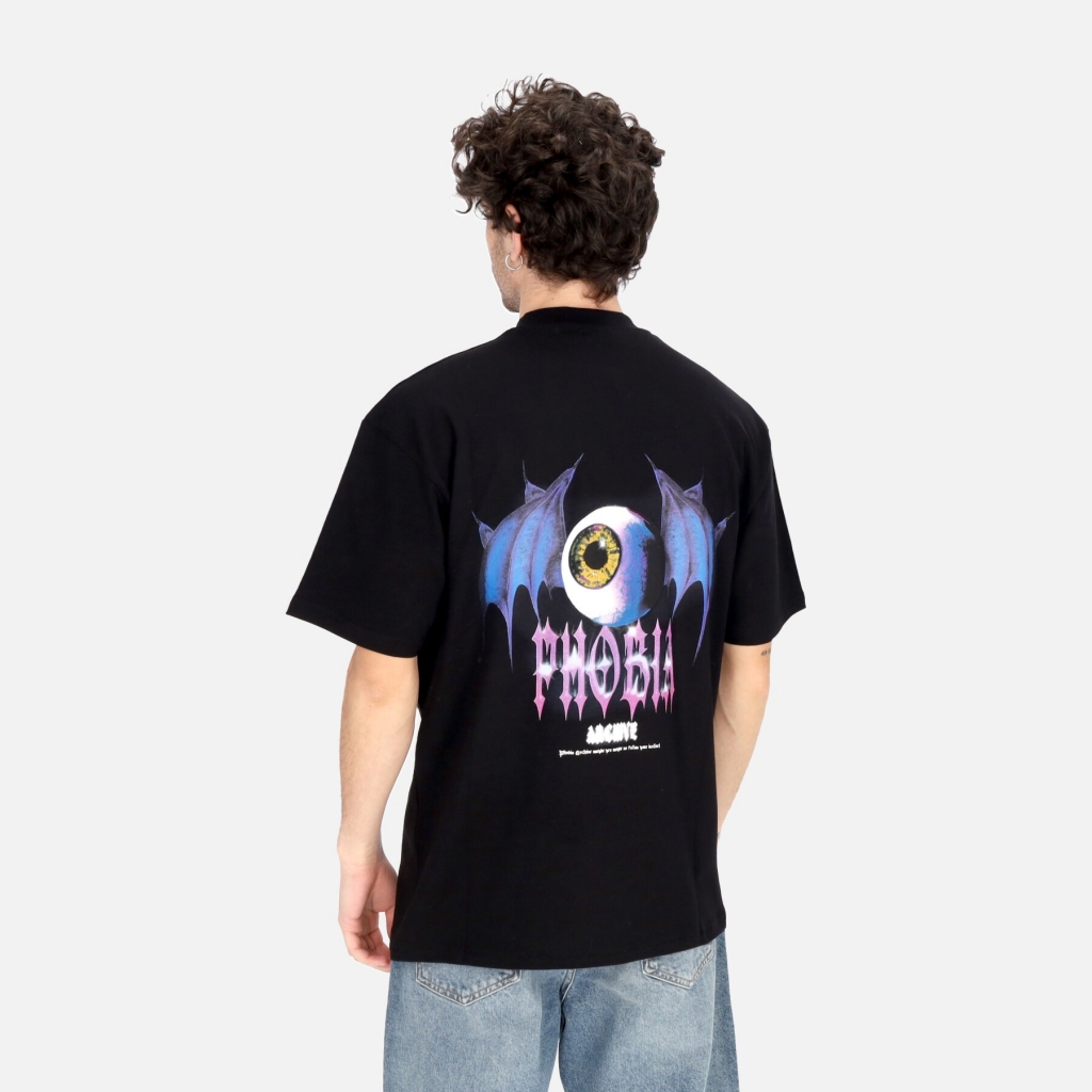 maglietta uomo bat eye print tee BLACK/PURPLE